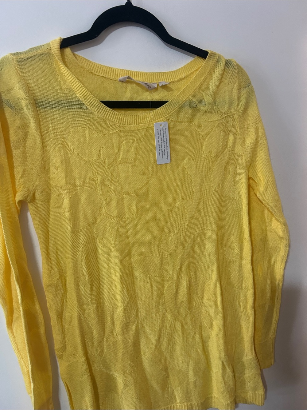 Soft Surroundings Bright Yellow Scoop Neck Lightweight Sweater